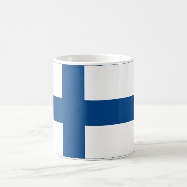 Finland Flag Large White Mug (Center)