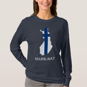 Finland Flag Map Huuhkajat Long Sleeve T-Shirt