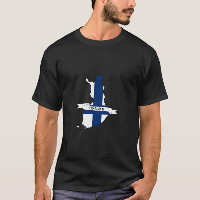 Finland flag map T-Shirt (Front)