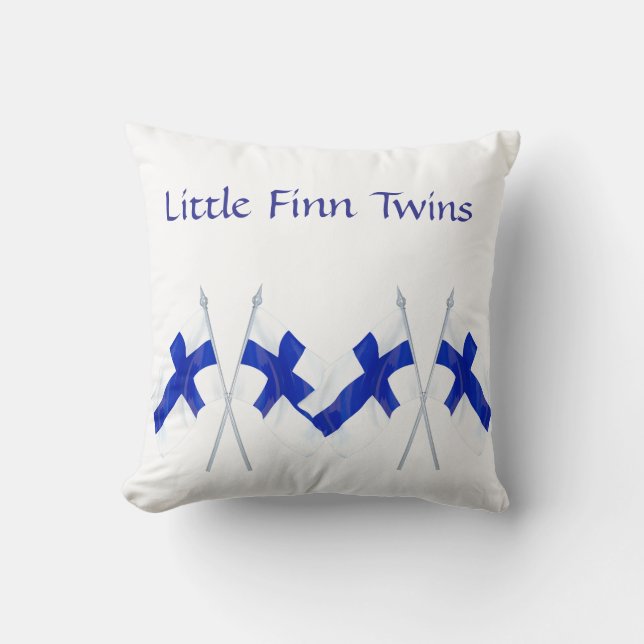 Finland Flag Nursery Pillow for Twins (Front)