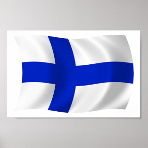 Finland Flag Poster Print