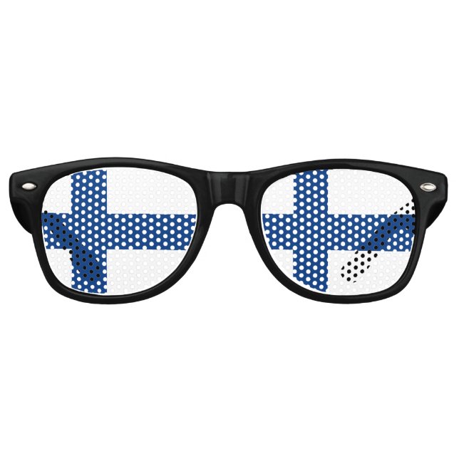 Finland Flag Retro Sunglasses (Front)