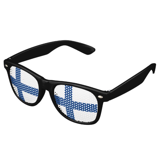 Finland flag retro sunglasses (Angled)