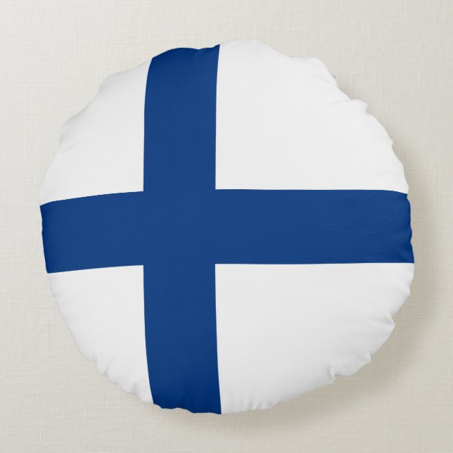 Finland flag round cushion (Back)