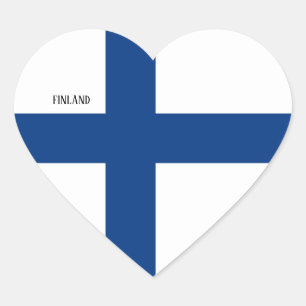Finland Flag Splendid Patriotic Heart Sticker