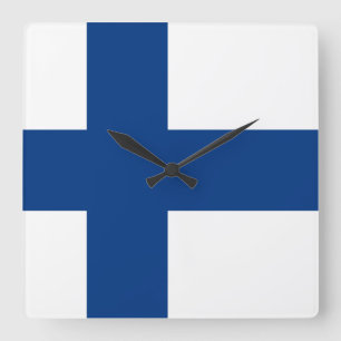 Finland Flag Square Wall Clock