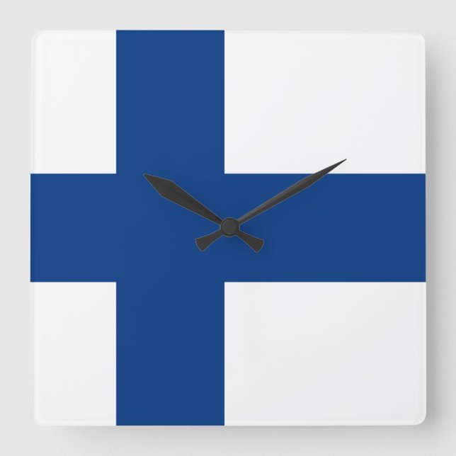 Finland Flag Square Wall Clock (Front)