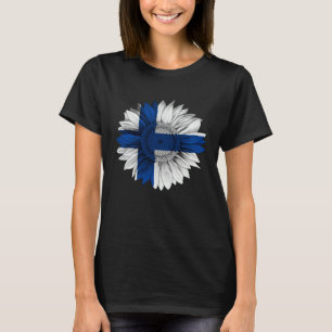 Finland Flag Sunflower Finn Roots Proud Patriotic T-Shirt