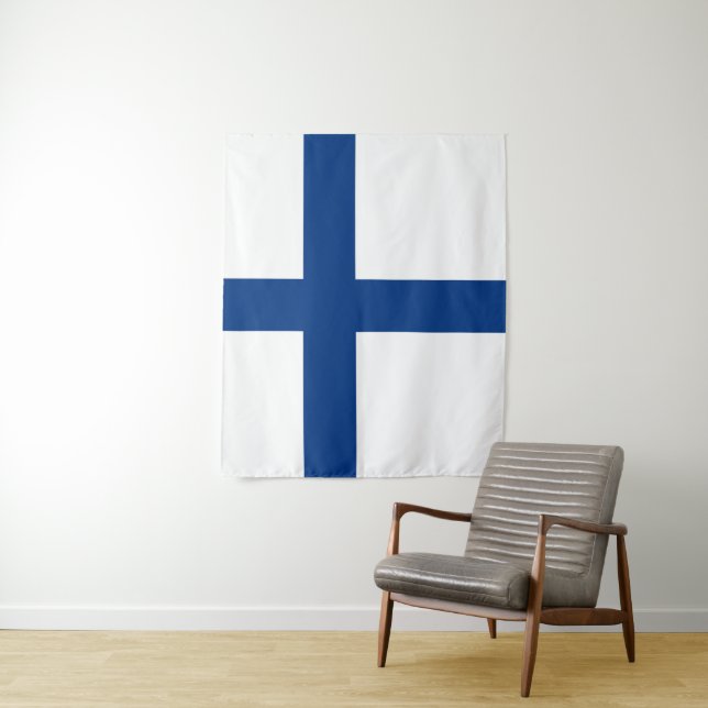 Finland flag tapestry (In Situ)