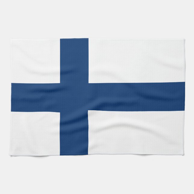 Finland Flag Tea Towel (Horizontal)