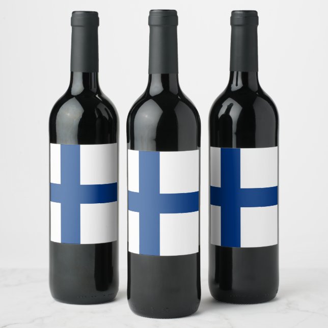Finland flag wine label (Bottles)