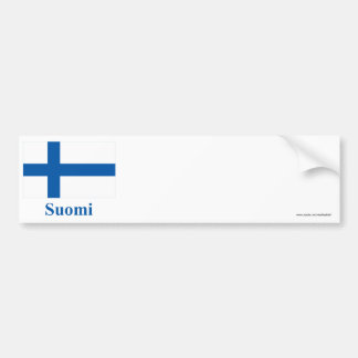 Finland Flag with Name in Finnish Bumper Sticker