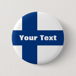 Finland Flag Your Text 6 Cm Round Badge