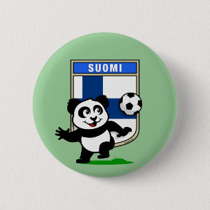 Finland Football Panda 6 Cm Round Badge