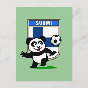 Finland Football Panda Postcard