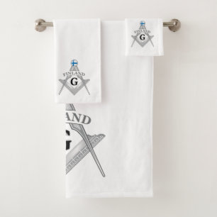 Finland freemasonry sign bath towel set