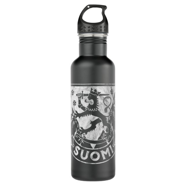 Finland Gifts For Women Men Sisu Lapland Lapp Finl 710 Ml Water Bottle (Front)