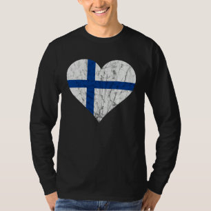 Finland Heart Suomi Finnish Flag Sisu Fin Pride T-Shirt
