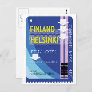Finland Helsinki travel ticket Postcard