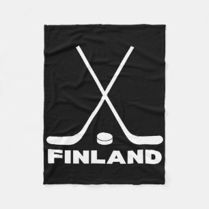 Finland Hockey Fan  Fleece Blanket
