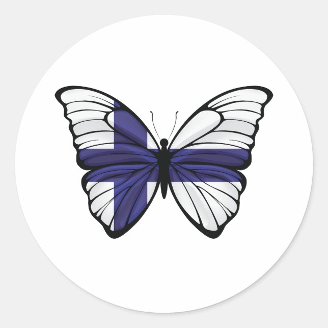 Finland Hypolimnas Butterfly Classic Round Sticker (Front)