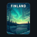 Finland Illustration Travel Art Vintage Magnet<br><div class="desc">Finland retro vector travel design. From vibrant Helsinki to the snowy magic of Lapland,  Finland offers a peaceful yet adventurous escape into the heart of Scandinavia.</div>