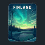 Finland Illustration Travel Art Vintage Magnet<br><div class="desc">Finland retro vector travel design. From vibrant Helsinki to the snowy magic of Lapland,  Finland offers a peaceful yet adventurous escape into the heart of Scandinavia.</div>