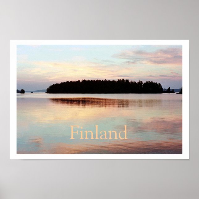 Finland (Island Sunset) Poster with Text (Front)