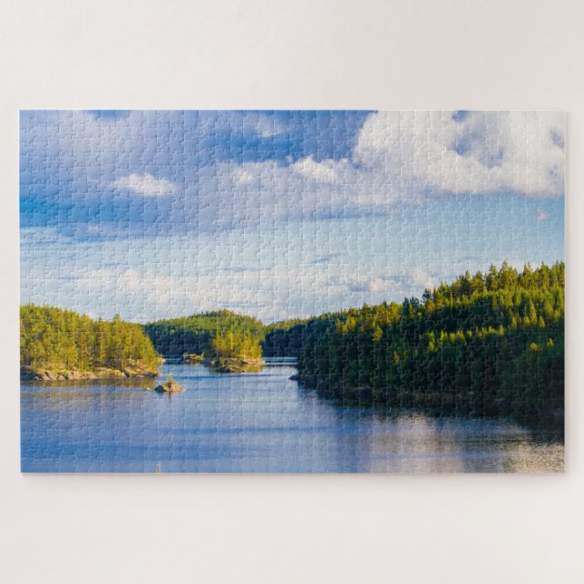Finland lake at summer jigsaw puzzle (Horizontal)
