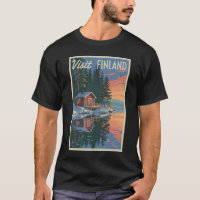 Finland Lake Travel Art Vintage