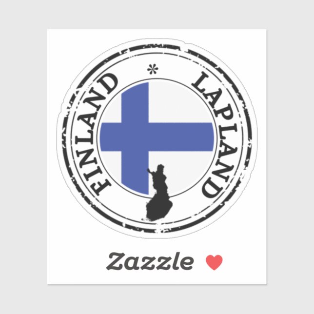 Finland Lapland Seal Sticker Round Flag  (Sheet)