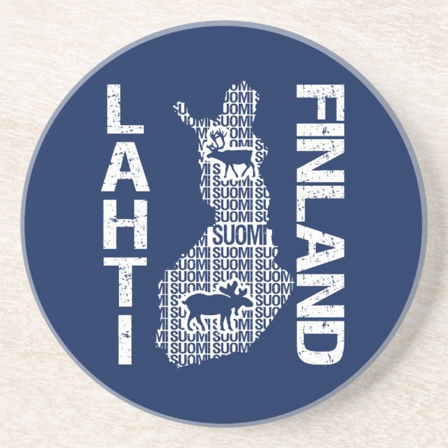 FINLAND MAP coaster - Lahti (Front)
