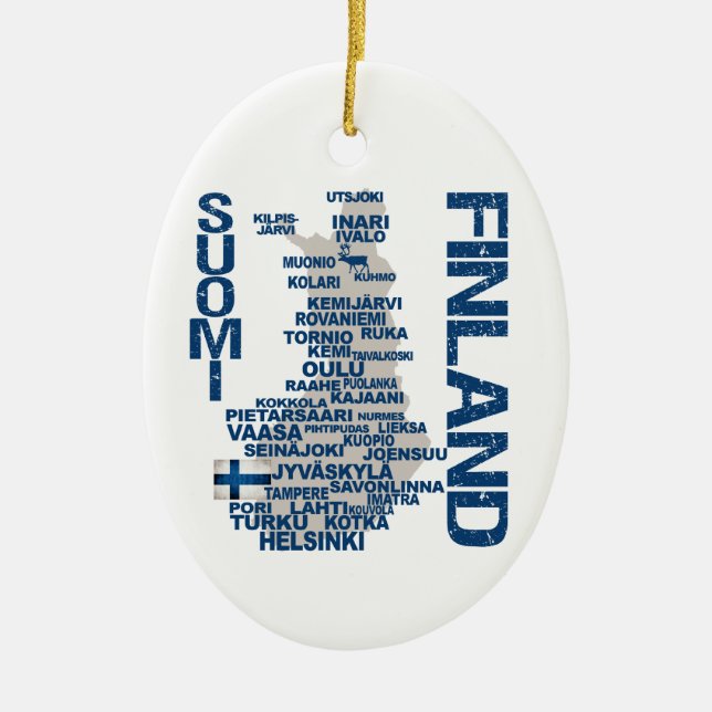 FINLAND MAP ornament - customisable (Front)