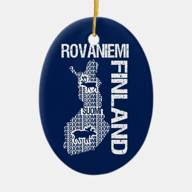 FINLAND MAP ornament - Rovaniemi - customisable (Front)