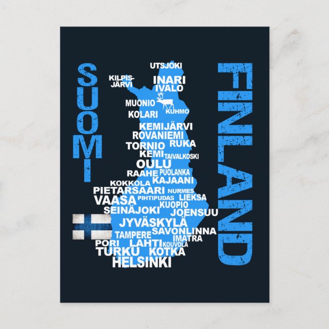 FINLAND MAP postcard (Front)