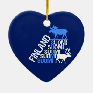 Finland Moose & Reindeer ornament - customise