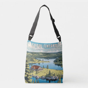 Finland Nature Illustration Crossbody Bag