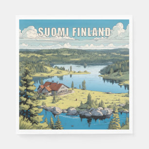 Finland Nature Illustration Napkin