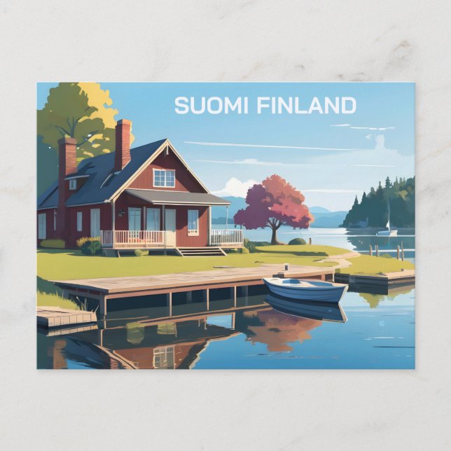 Finland Nature Illustration Postcard (Front)