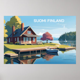Finland Nature Illustration Poster