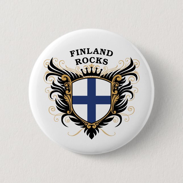 Finland Rocks 6 Cm Round Badge (Front)