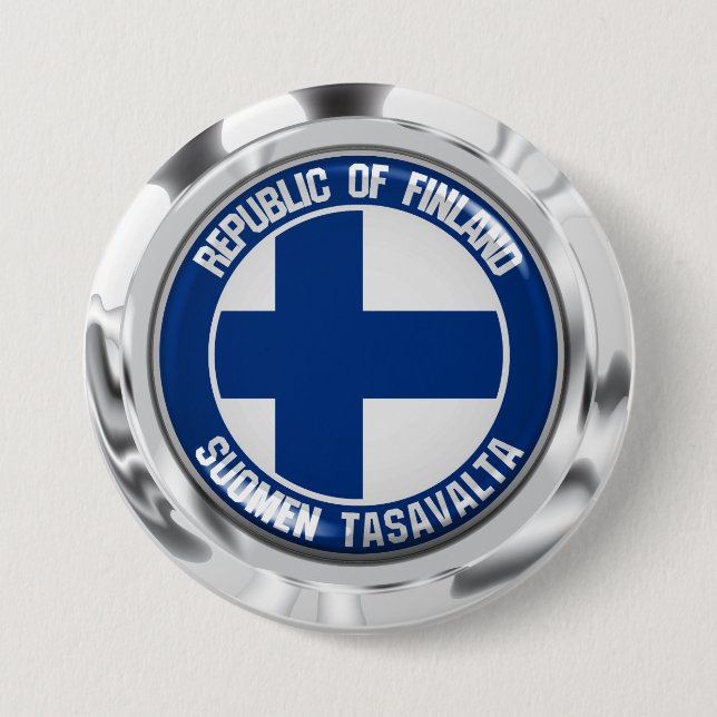 Finland Round Emblem 7.5 Cm Round Badge (Front)