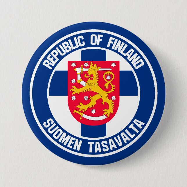 Finland Round Emblem 7.5 Cm Round Badge (Front)