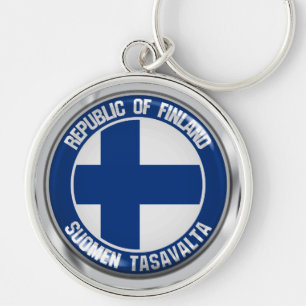Finland Round Emblem Key Ring