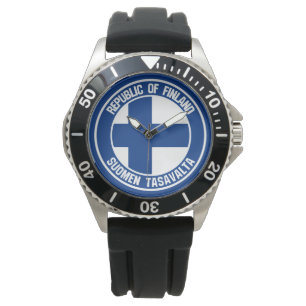 Finland Round Emblem Watch