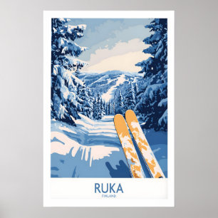 Finland Slopes Art - Ruka Ski Poster Nordic Scene