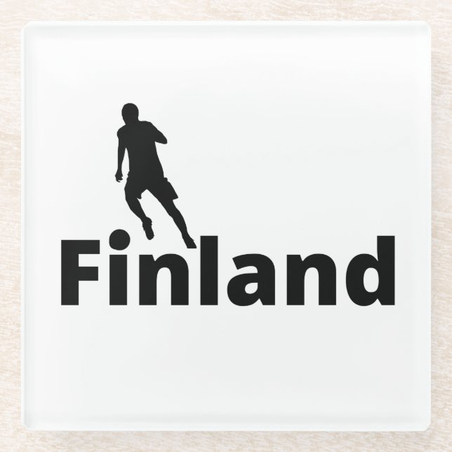 Finland soccer glass coaster (Front)