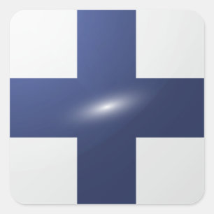 Finland square glossy flag sticker