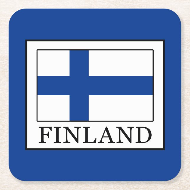 Finland Square Paper Coaster (Front)