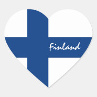 Finland Sticker, Heart, Patriotic Finnish Flag